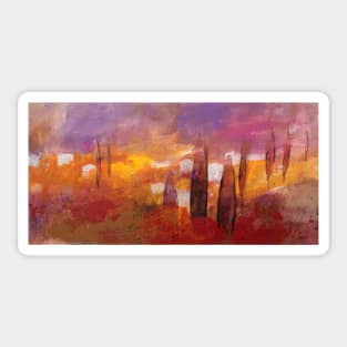 Tuscan landscape with cypresses and hills Sticker